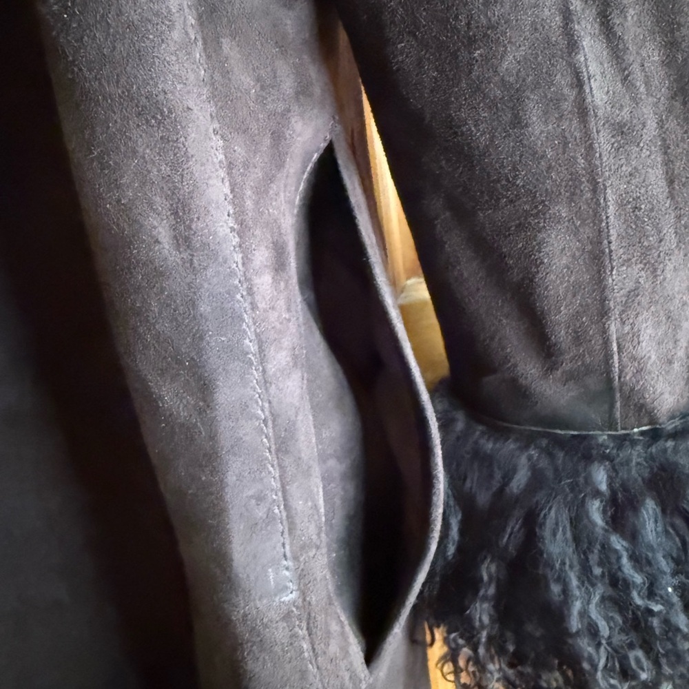 Black Shearling Coat - Women Jackets & Coats NWOT - Picture 5 of 6